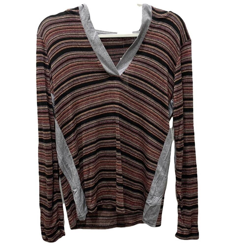 New LA Made  hoodie soft light weight‎ V neck patch sleeves size M - Picture 2 of 8
